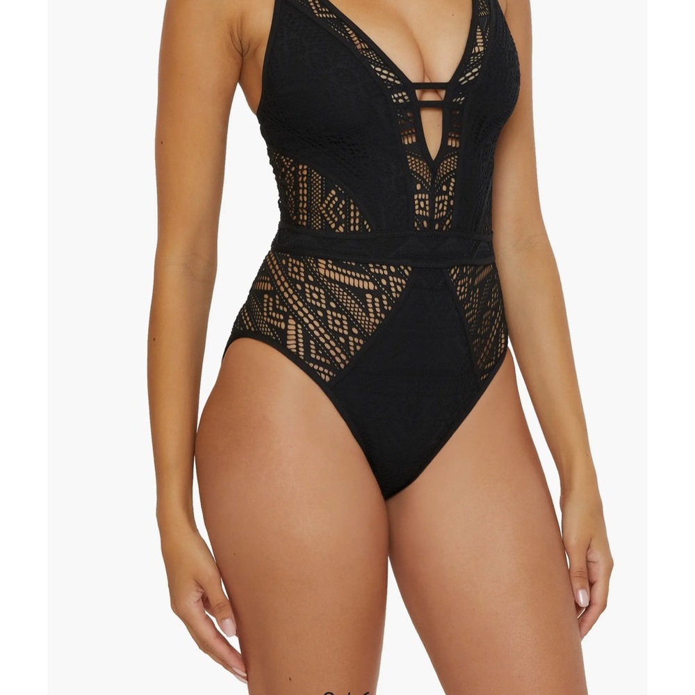 Becca - color play Black Lace One-Piece Swimsuit - Picture 3 of 4